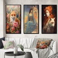 thumbnail image 1 of Designart "Cute Fox in Flower Field Orange" Animals Fox Framed Wall Art Set Of 3 - Orange Fox Frame Gallery Set For Office Decor, 1 of 6