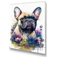 thumbnail image 1 of Designart Cute Frenchie Floral Art I Canvas Wall Art, 1 of 5