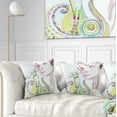 thumbnail image 1 of Designart Cute Girl with Cat - Abstract Portrait Throw Pillow - 18x18, 1 of 5
