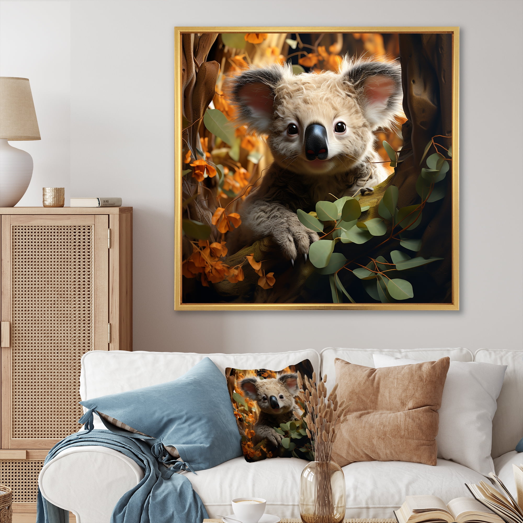 Designart "Cute Koala from Australia II" Animals Framed Wall Art