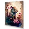 thumbnail image 1 of Designart Cute Mouse Floral Art Canvas Wall Art, 1 of 5