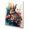 thumbnail image 1 of Designart Cute Rabbit Floral Art I Canvas Wall Art, 1 of 5