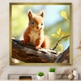 Designart "Cute Squirrel in the Forest" Animals Framed Wall Art Decor