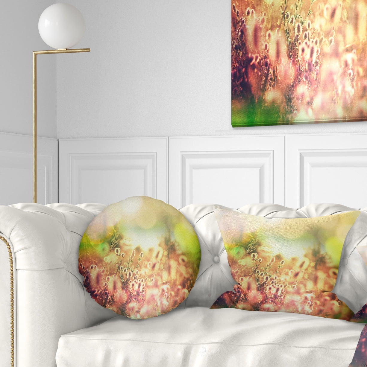Designart Cute Summer Flowers on Meadow - Floral Throw Pillow - 12x20