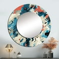 thumbnail image 1 of Designart "Cyber Techno Concealment" Abstract Rund Mirror For Wall Decor - Large Blue Round Print Mirror - Round Modern Mirror - Wall Mounted Round Large Mirror - 29" x 29", 1 of 1