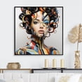 thumbnail image 1 of Designart "Cybernetic Woman Portrait Colorful Digital Dreams II" Fashion Framed Wall Art - Glam Colorful Woman Bedroom Framed Canvas Wall Art, 1 of 6