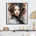 thumbnail image 1 of Designart "Cybernetic Woman Portrait Colorful Digital Dreams V" Fashion Framed Wall Art - Glam Colorful Woman Hallway Framed Wall Art Decor, 1 of 6