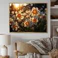 thumbnail image 1 of Designart "Daffodils landscape Sunrise II" Floral Floater Framed Canvas Art Print, 1 of 7