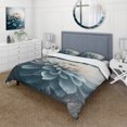 thumbnail image 1 of Designart "Dahlia Flowers in Blue and White Hues I" Floral Dahlia Bedding Covert Set - Dahlia Blue Floral Bed Set With 1 Sham, 1 of 6