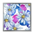 thumbnail image 1 of Designart 'Daisies On Red and Blue Backgorund' Traditional Framed Art Print, 1 of 4