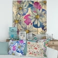 thumbnail image 1 of Designart 'Daisies On Red and Blue Backgorund' Traditional Print on Natural Pine Wood, 1 of 5