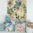thumbnail image 1 of Designart 'Daisies With Green Leaves and Background' Traditional Print on Natural Pine Wood, 1 of 5