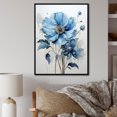 thumbnail image 1 of Designart "Daisy Flower Blue Minimalism wall decor I" Floral Floater Framed Canvas Art Print, 1 of 7
