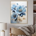 thumbnail image 1 of Designart "Daisy Flower Blue Minimalism wall decor II" Floral Floater Framed Canvas Print, 1 of 7