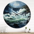thumbnail image 1 of Designart "Dam Sublime Power Painting II" Landscapes Oversized Wall Clock, 1 of 5