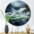 thumbnail image 1 of Designart "Dam Sublime Power Painting II" Landscapes Oversized Wall Clock, 1 of 5
