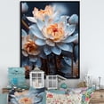 thumbnail image 1 of Designart "Dance Of Beautiful Rainy Lotus I" Lotus Floater Framed Canvas Wall Art, 1 of 5