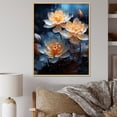 thumbnail image 1 of Designart "Dance Of Beautiful Rainy Lotus II" Lotus Floater Framed Canvas Prints, 1 of 5