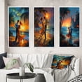 thumbnail image 1 of Designart "Dance Of Love The Couple s III" Romantic Framed Wall Art Set Of 3 - Yellow Romantic Frame Canvas Set For Living Room Decor, 1 of 7