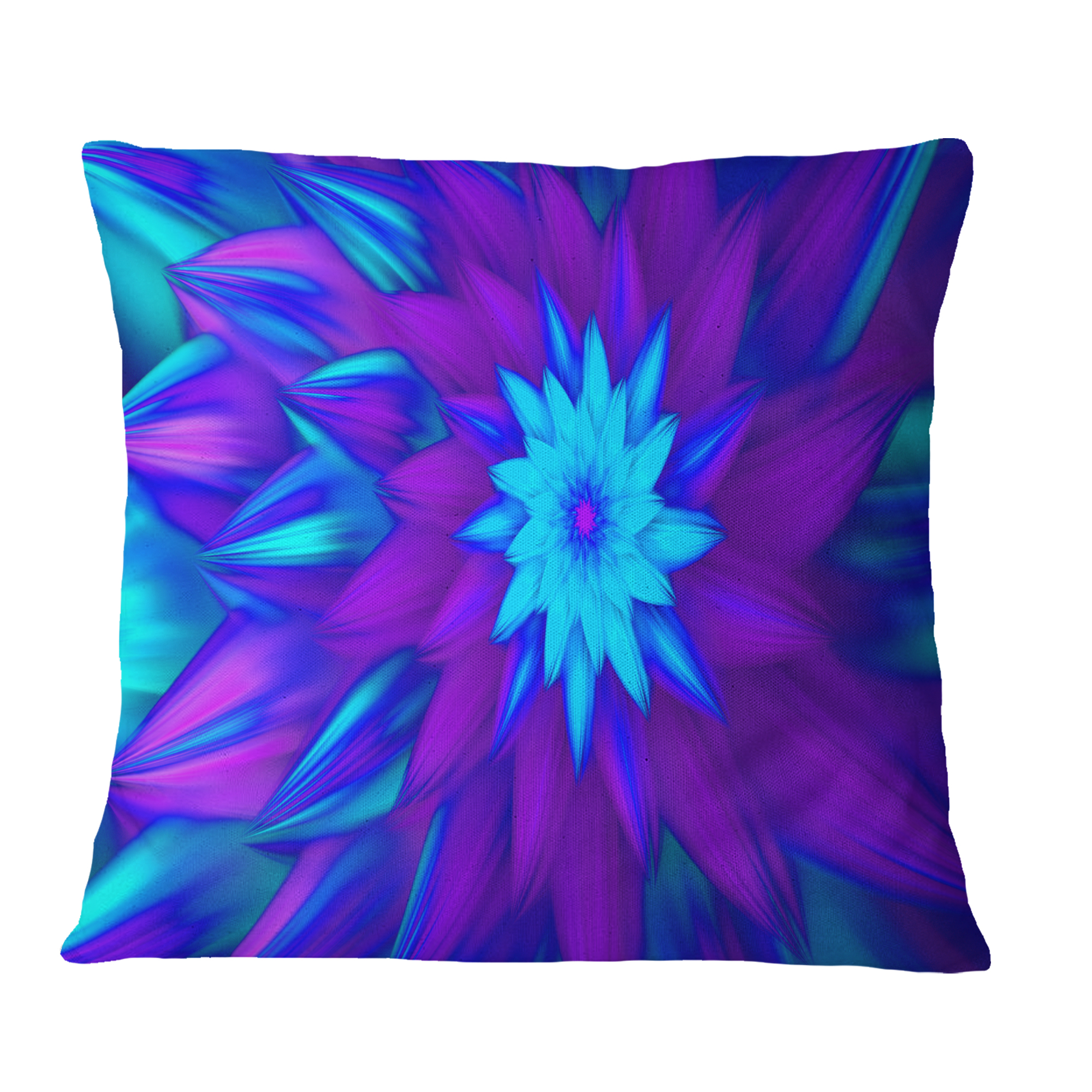 Designart Dance of Blue Flower Petals - Floral Throw Pillow - 18x18
