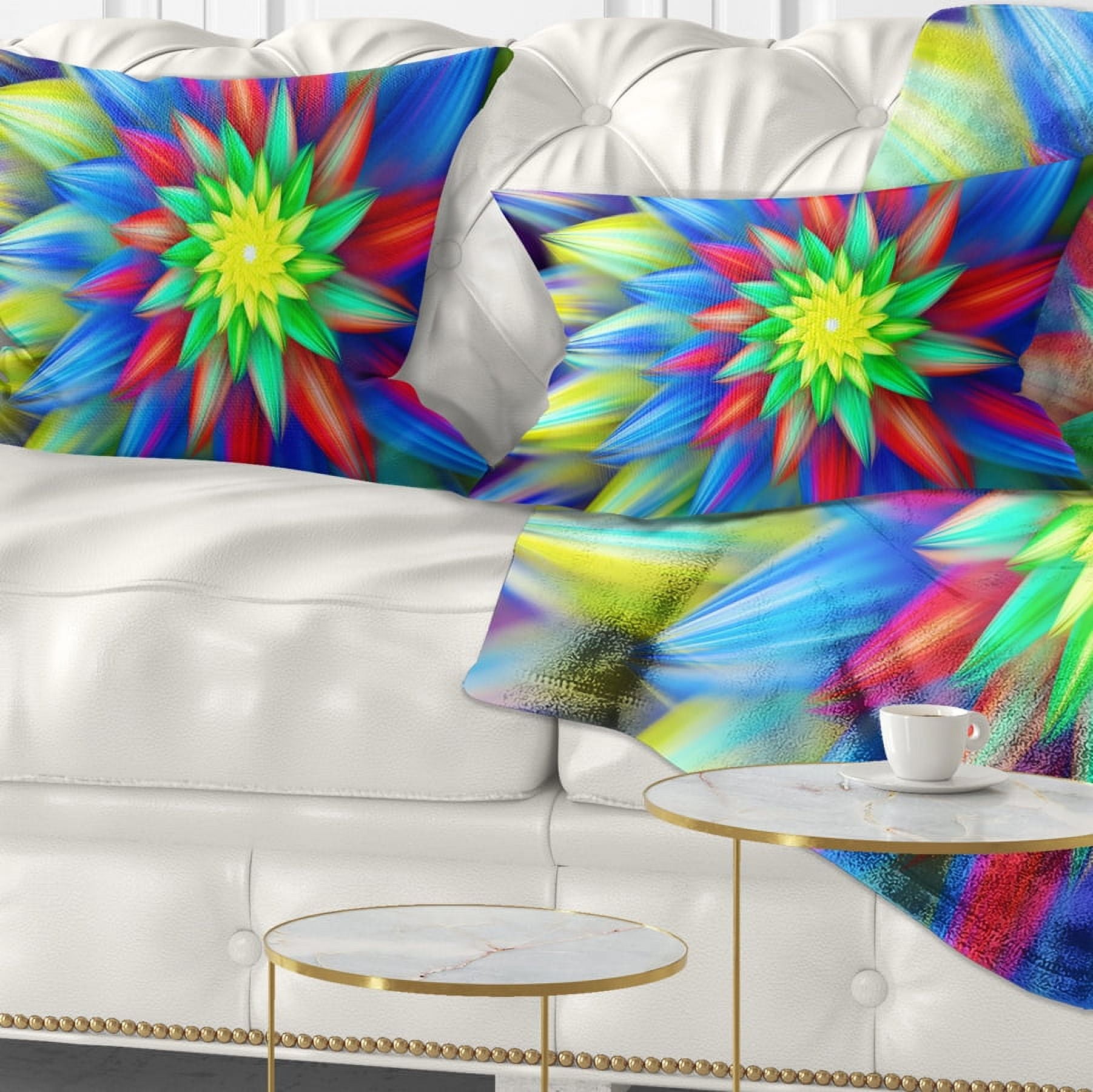 Designart Dance of Bright Multi Color Flower - Floral Throw Pillow - 12x20