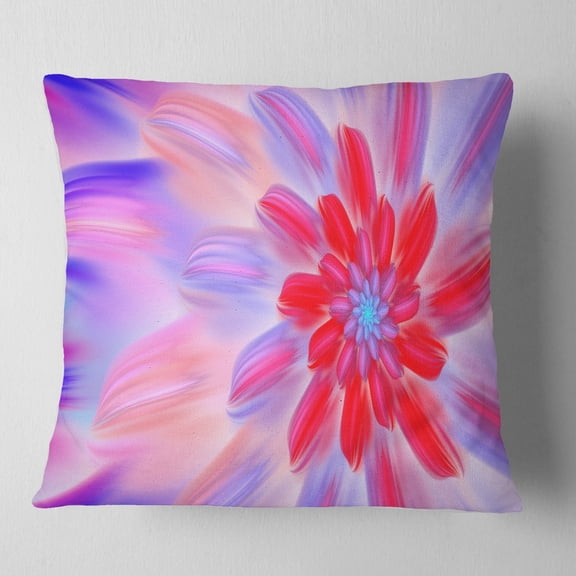 Designart Dance of Fractal Pink Petals - Abstract Throw Pillow - 16x16