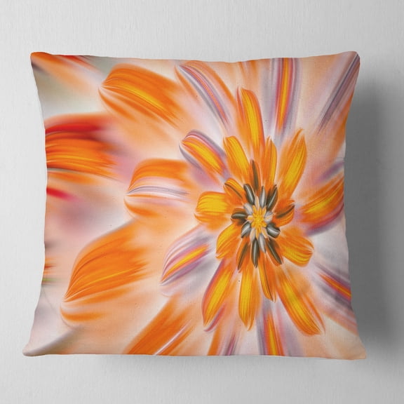 Designart Dance of Fractal Yellow Petals - Abstract Throw Pillow - 18x18