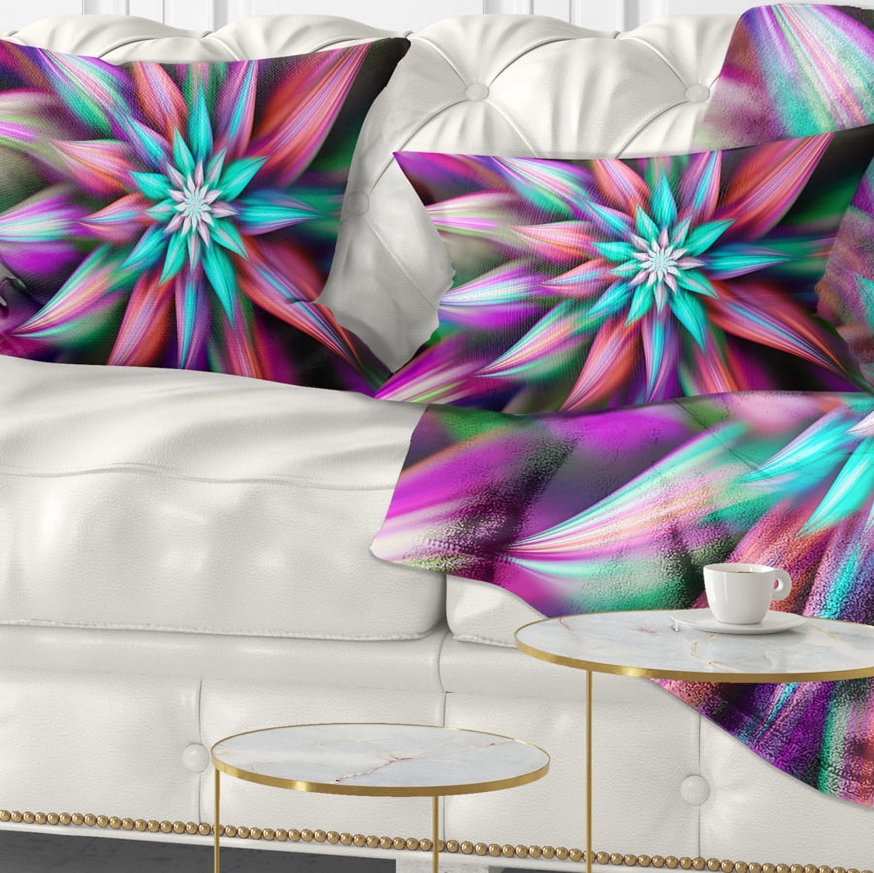 Designart Dance of Multi Color Exotic Flower - Floral Throw Pillow - 12x20