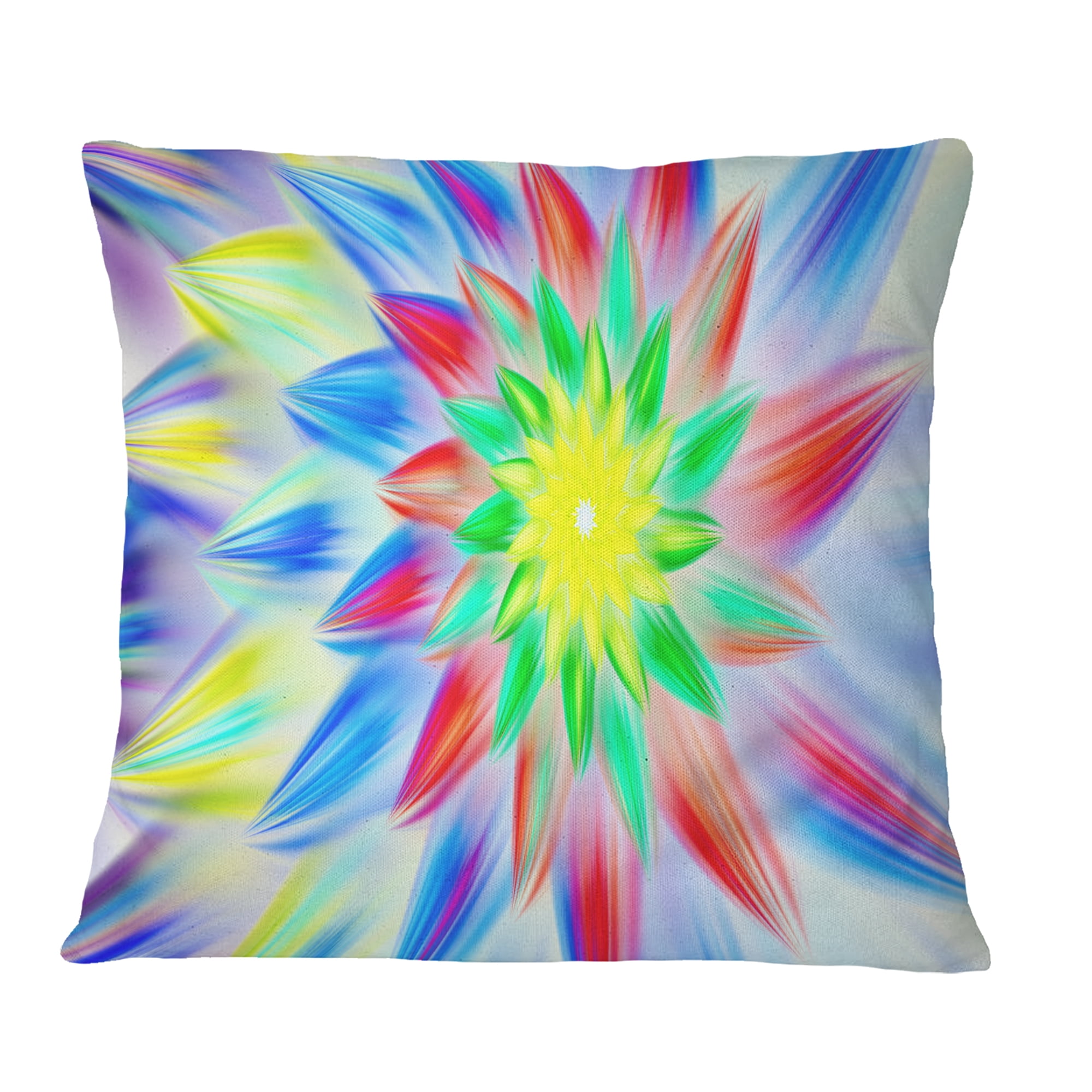 Designart Dance of Multi Color Petals - Floral Throw Pillow - 18x18