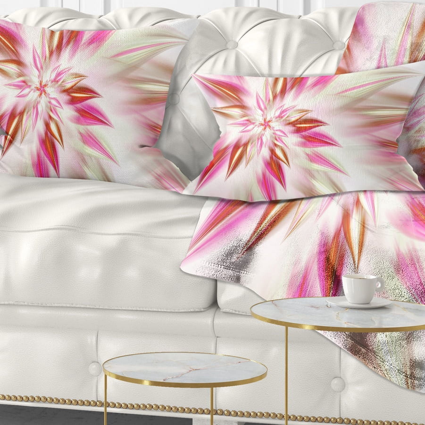Designart Dance of Red Exotic Flower - Floral Throw Pillow - 12x20