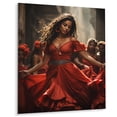 thumbnail image 1 of Designart "Dancers in Red, Cuban Style" Portrait Metal Wall Decor, 1 of 1