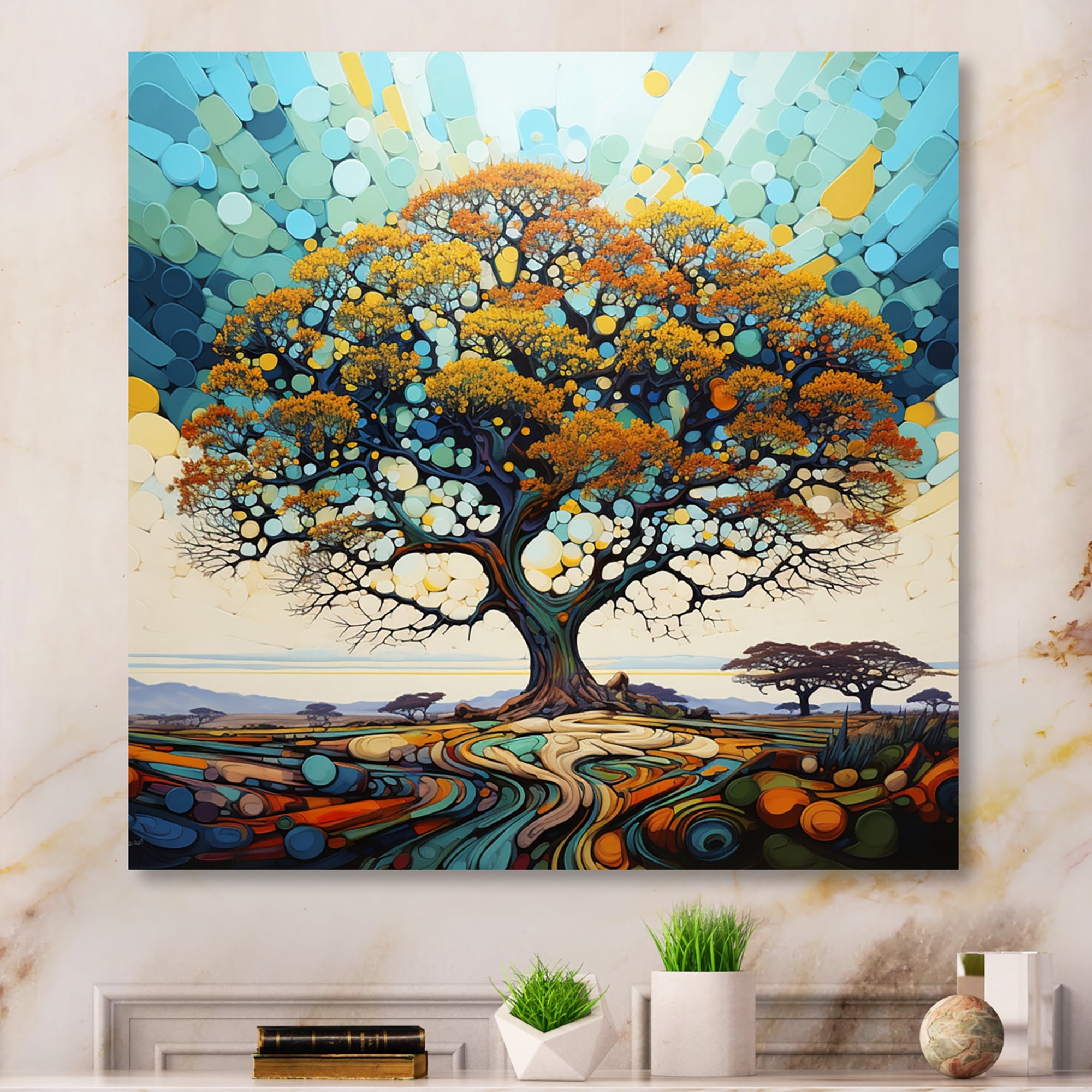 Designart "Dancing Baobab Tree III" Botanical Metal Art Print - Walmart.com