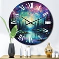 thumbnail image 1 of Designart "Dancing Lights of the Aurora Borealis IX" Aurora Borealis Oversized Wall Clock, 1 of 5