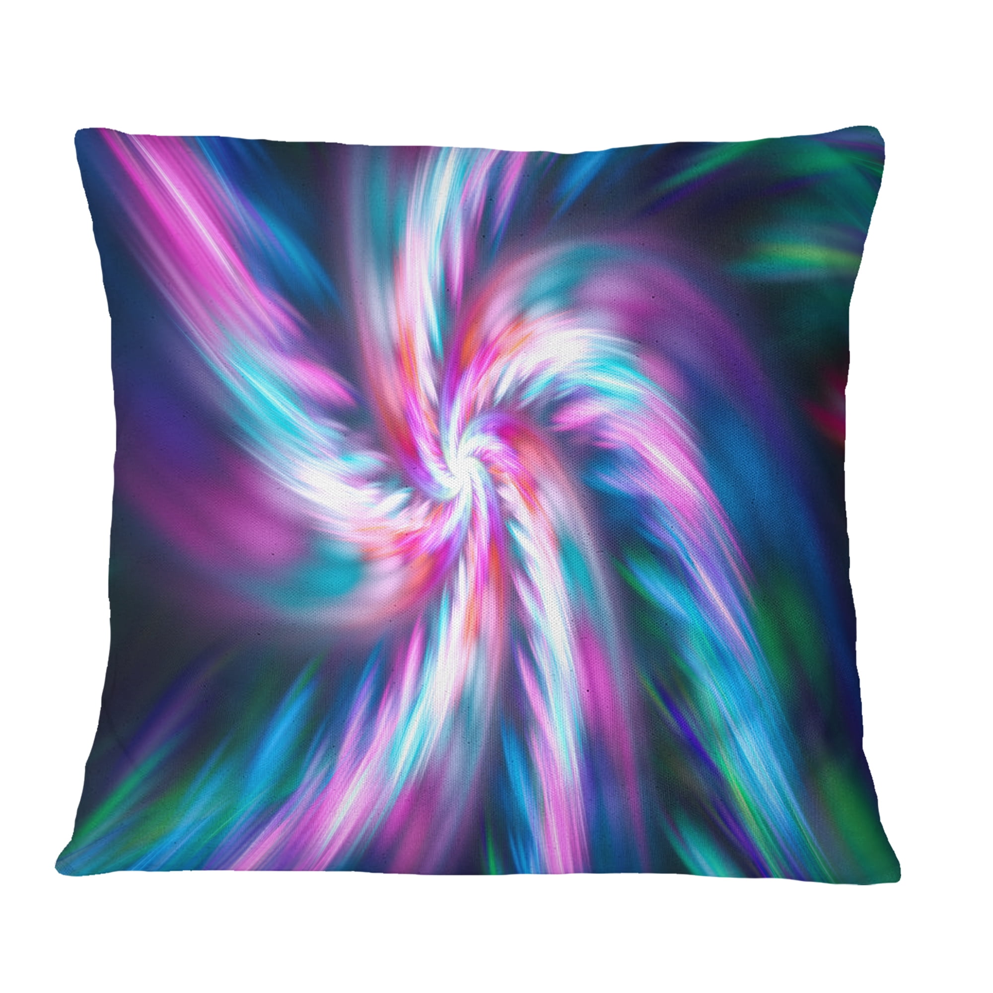 Designart Dancing Multi Color Fractal Flower - Floral Throw Pillow - 18x18