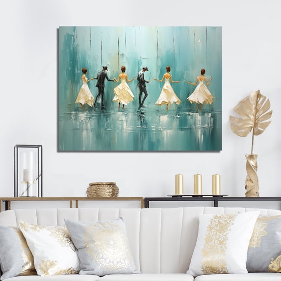Designart "Dancing To The Rhythms Of The Rain I" Dance Canvas Prints