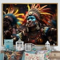 thumbnail image 1 of Designart "Dancing Zulus of Africa III" African Floater Framed Canvas Print, 1 of 7