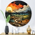 thumbnail image 1 of Designart "Dancing with Electric Lightning II" Landscapes Oversized Wall Clock, 1 of 5