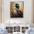 thumbnail image 1 of Designart "Dappled Drake at the Pond II" Animals Framed Wall Art - Traditional Blue Duck Entryway Framed Wall Art, 1 of 6