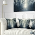 thumbnail image 1 of Designart Dark Autumn Forest in Fog - Photography Throw Pillow - 18x18, 1 of 5