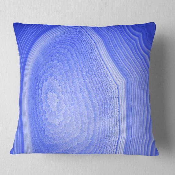 Designart Dark Blue Agate Structure - Abstract Throw Pillow - 18x18