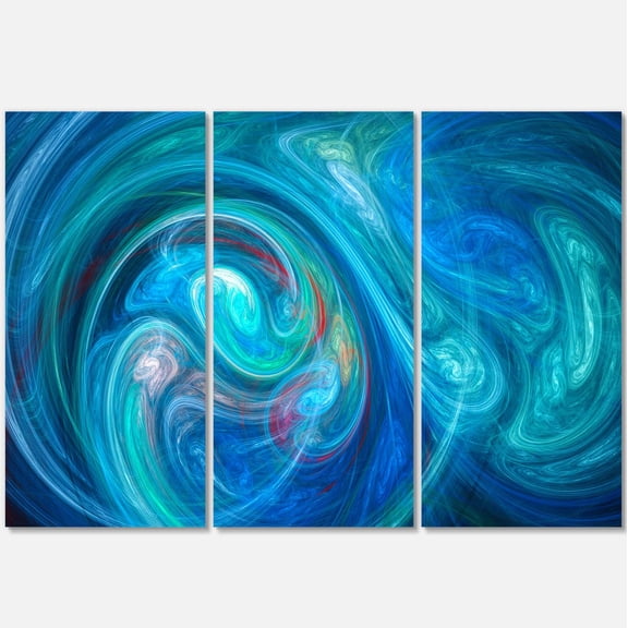 Designart 'Dark Blue Fractal Abstract Texture ' Abstract Canvas Wall Art