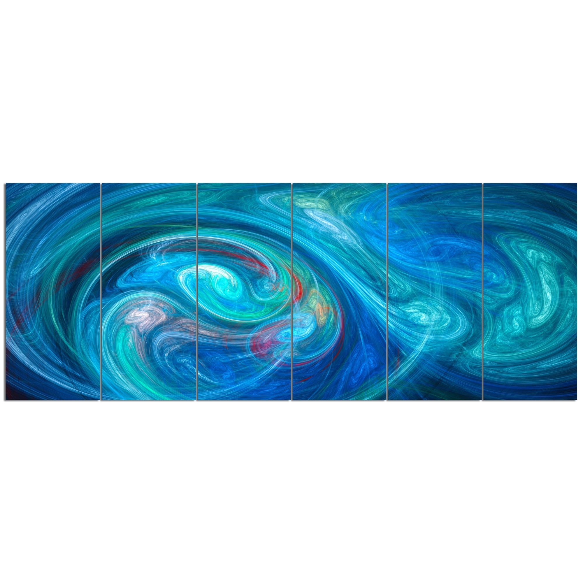 Designart 'Dark Blue Fractal Abstract Texture ' Abstract Canvas Wall Art