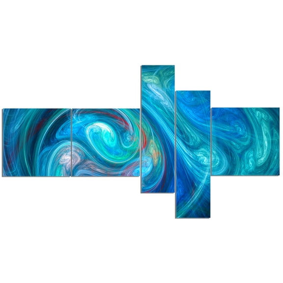 Designart 'Dark Blue Fractal Abstract Texture ' Abstract Canvas Wall Art