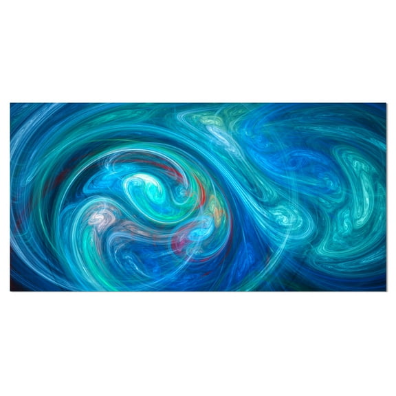 Designart 'Dark Blue Fractal Abstract Texture ' Abstract Canvas Wall Art