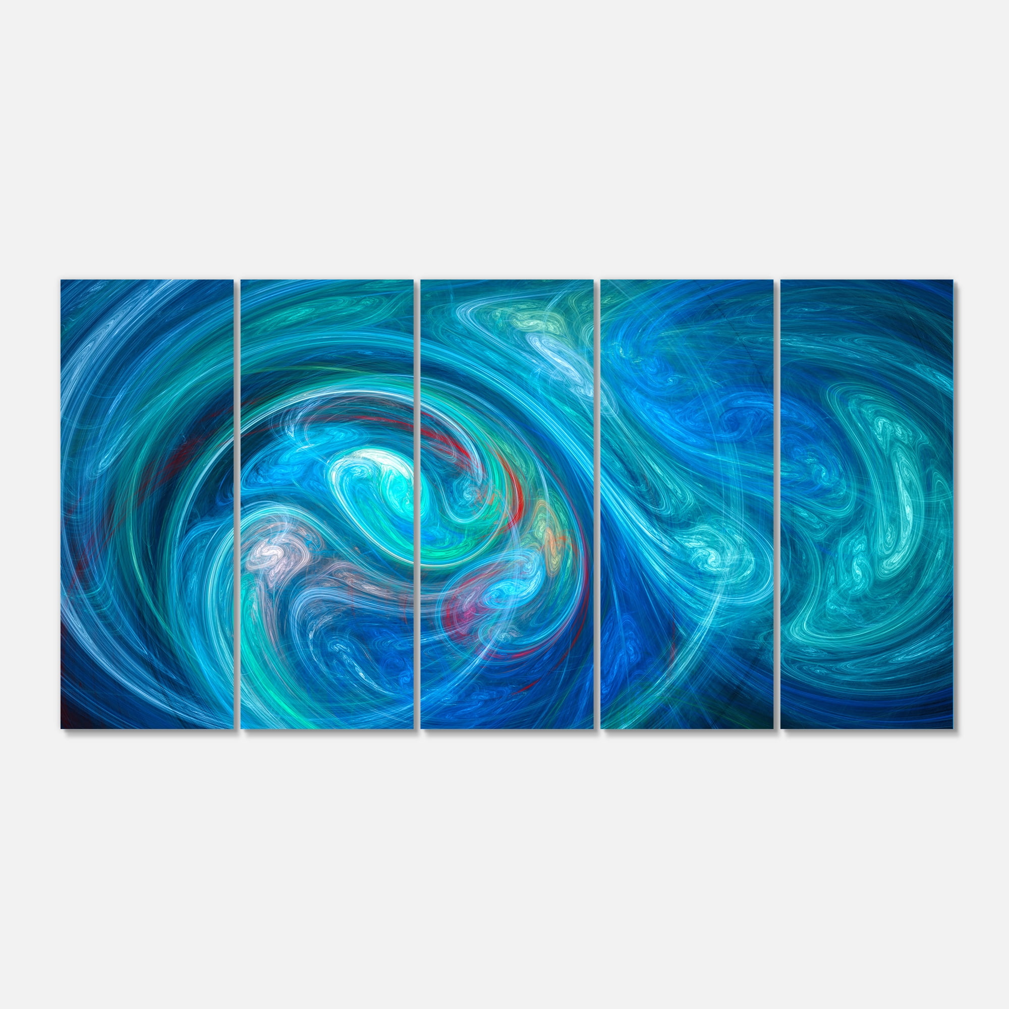 Designart 'Dark Blue Fractal Abstract Texture ' Abstract Canvas Wall Art