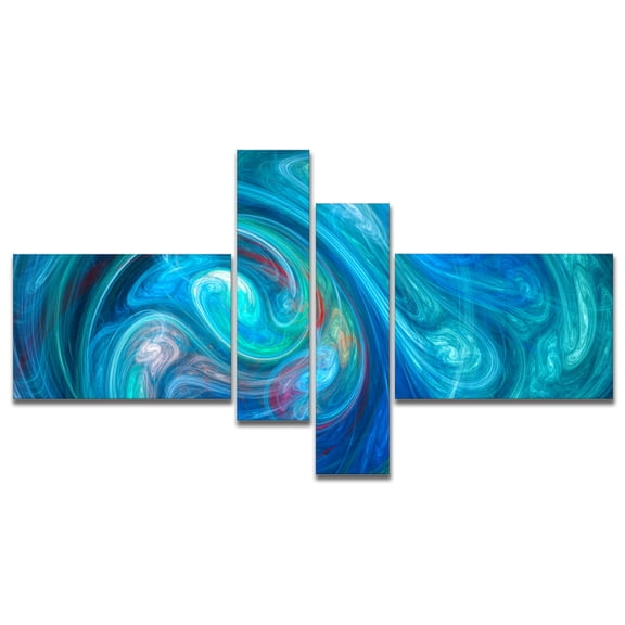 Designart 'Dark Blue Fractal Abstract Texture ' Abstract Canvas Wall Art