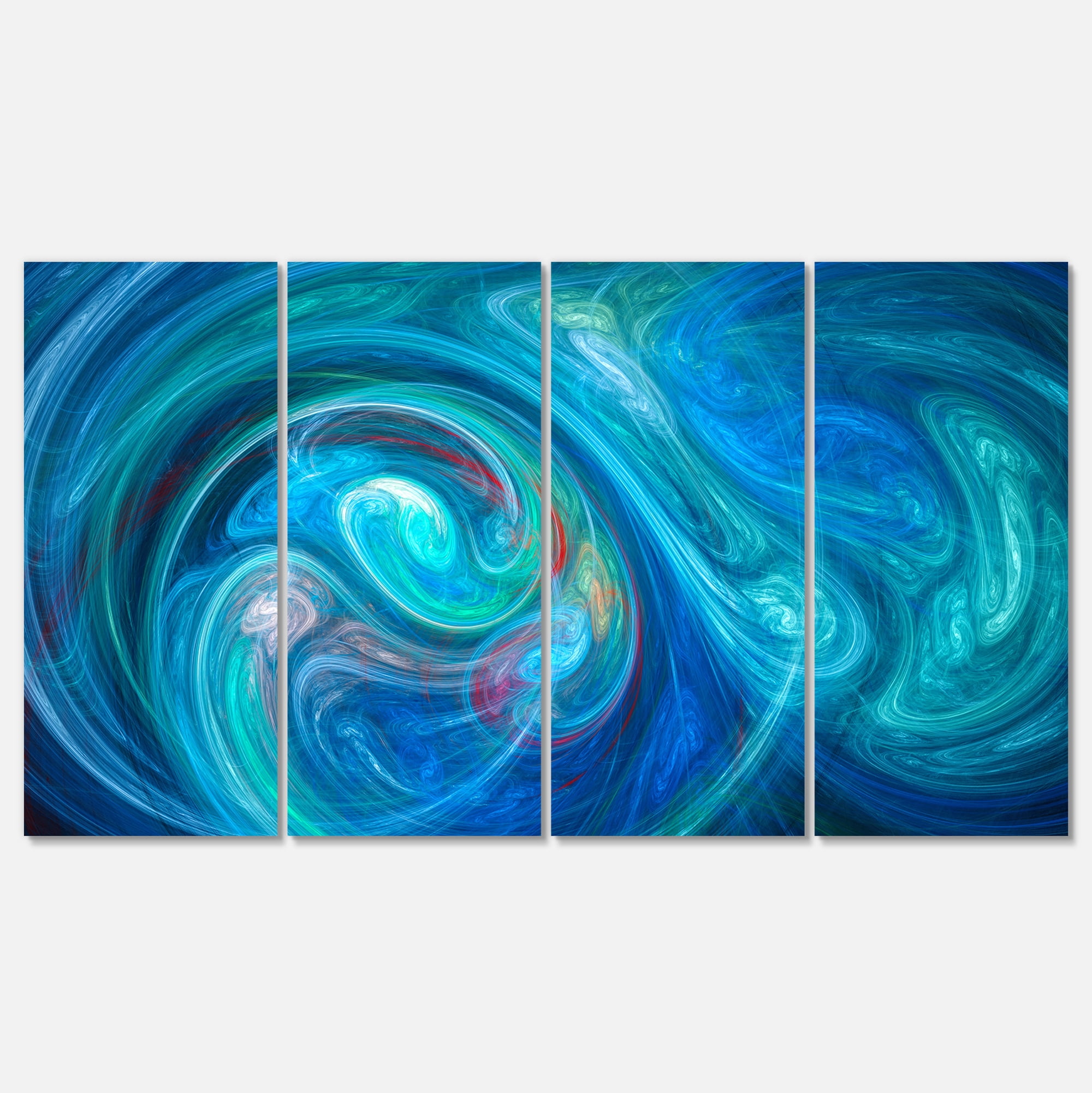 Designart 'Dark Blue Fractal Abstract Texture ' Abstract Canvas Wall Art