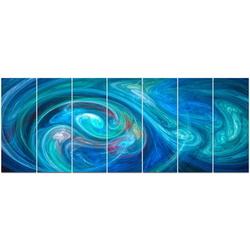Designart 'Dark Blue Fractal Abstract Texture ' Abstract Canvas Wall Art