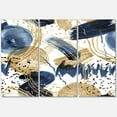 thumbnail image 1 of Designart ' Dark Blue & Golden Textures With Abstract Pattern ' Modern Canvas Wall Art Print, 1 of 3