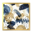thumbnail image 1 of Designart 'Dark Blue & Golden Textures With Abstract Pattern' Modern Framed Art Print, 1 of 4